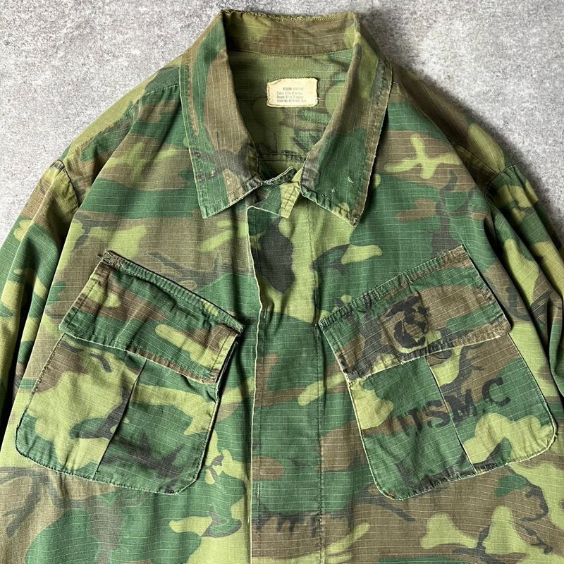 60s US ARMY 米軍実物 4th ERDL グリーンリーフ カモ ジャングル