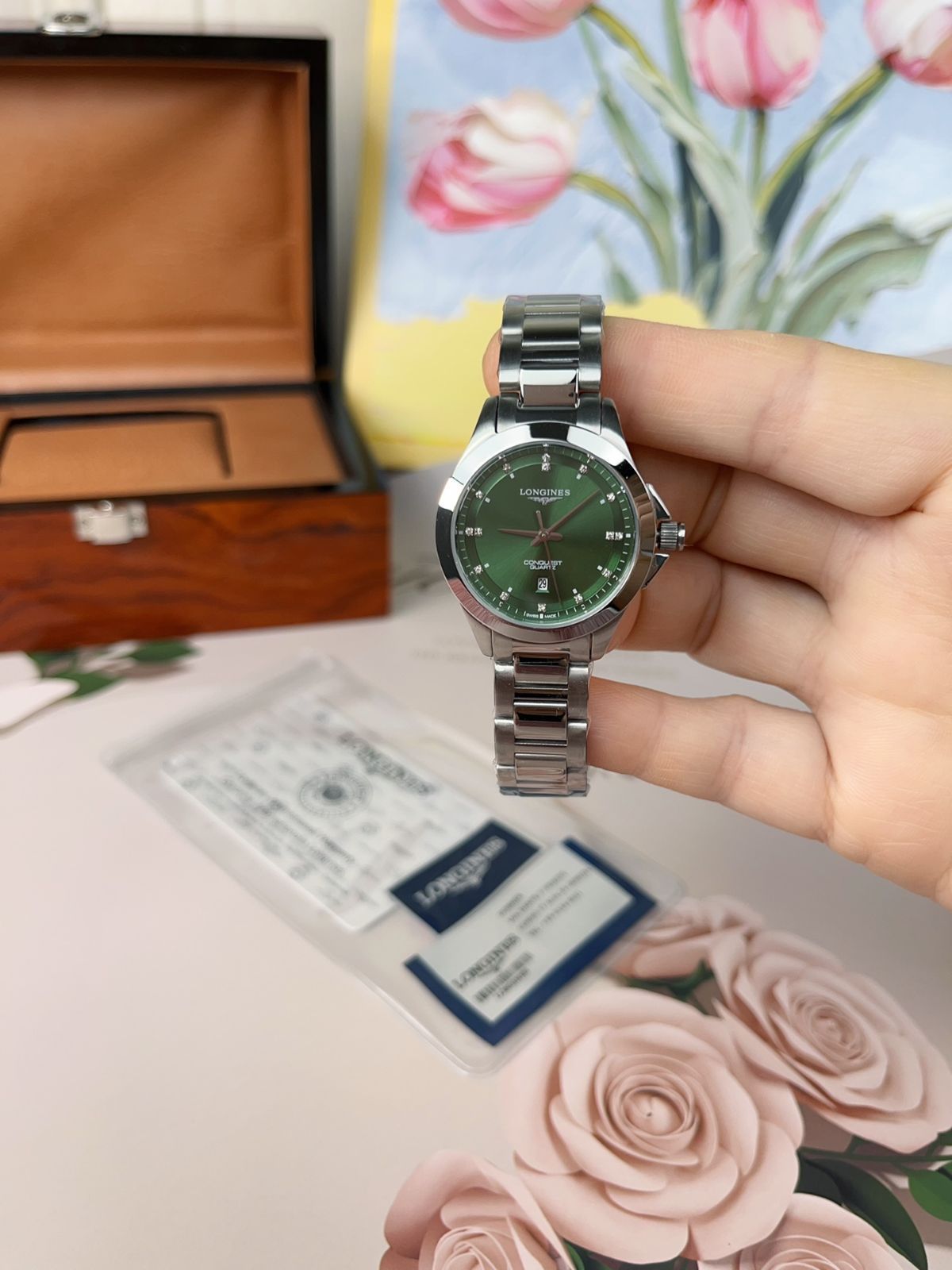 【LONGINES】 ロンジン レディースウォッチ 手巻き 腕時計 グリーン LONGINES】 ロンジン レディースウォッチ 手巻き 腕時計 グリーン