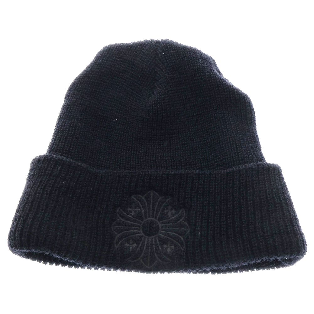 CHROME HEARTS (クロムハーツ) WOOL WATCH CAP ウールワッチキャップ CHプラス刺繍ウール ビーニー ニット帽