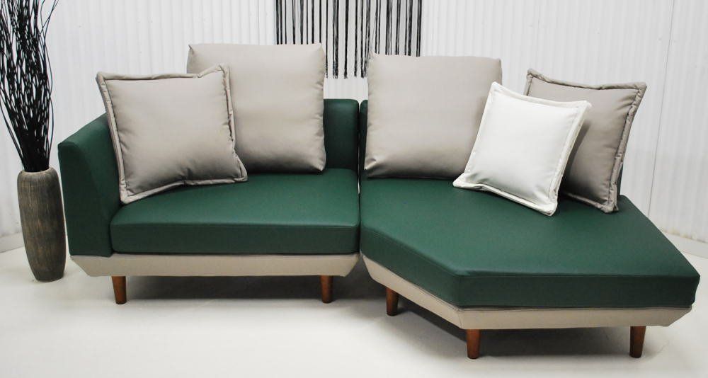 アウトレット 現品限り 一部 大 ラグジュアリーモダン アシンメトリーデザイン カウチソファーセット ツートン