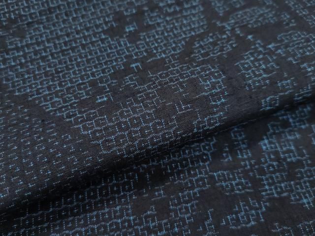 平和屋本店□極上 本場結城玉紬 結織苑 80亀甲 草花文 証紙付き 逸品