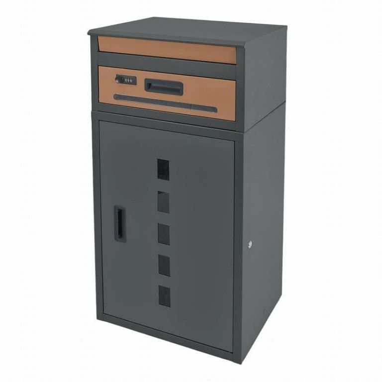 大容量 盗難防止 宅配ボックス 戸建用 後付け ポスト一体型 大型 おしゃれ 置き配スタンド 郵便受け 宅配box メール便対応 個人宅向け ブラック