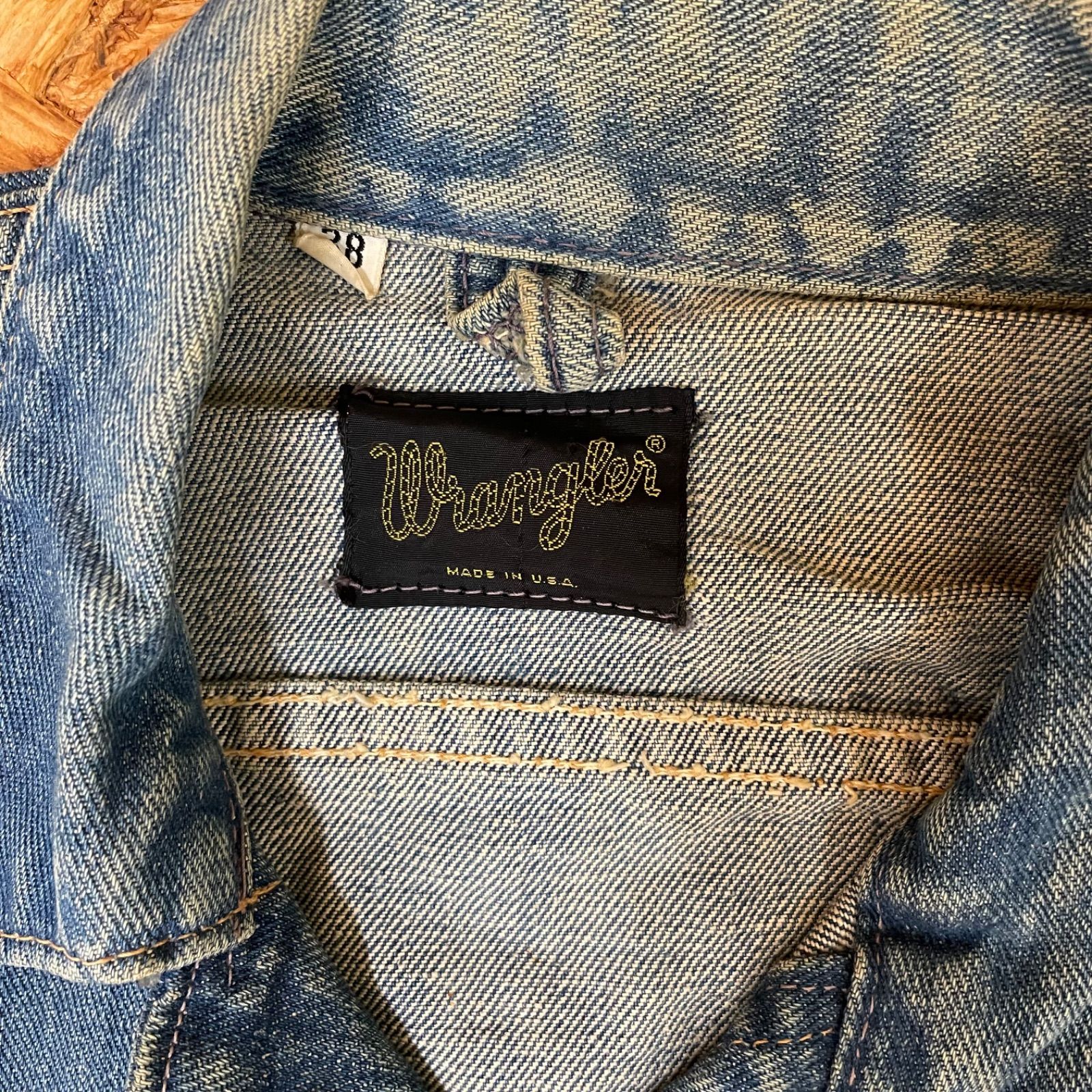 USA製 Wrangler デニムジャケット 38 ラングラー ワッペン Gジャン