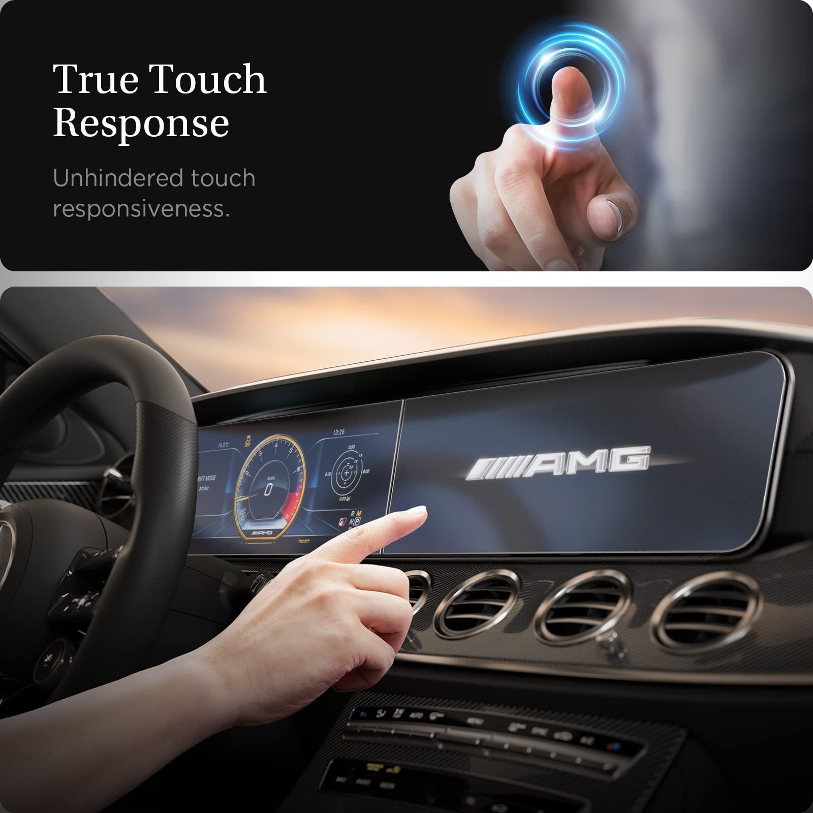 新着商品 ガラスフィルム メルセデス ベンツ Eクラス 2017-2021年 W213 Fit と GLE 2019-2025年 と メルセデスベンツ-AMG EZ GT43用 貼り付けキット付き アンチグ 加工 さらさら AG Spigen 保護 フィル