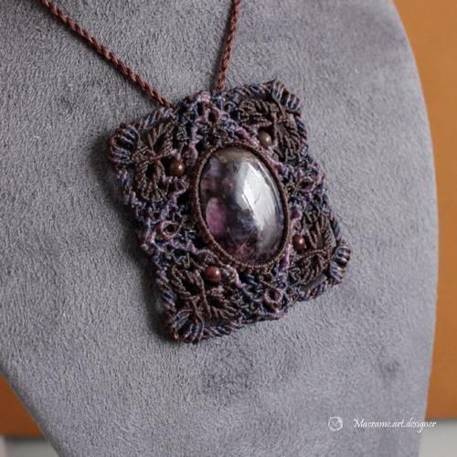 スギライト マクラメ ネックレス チャロアイト カイヤナイト