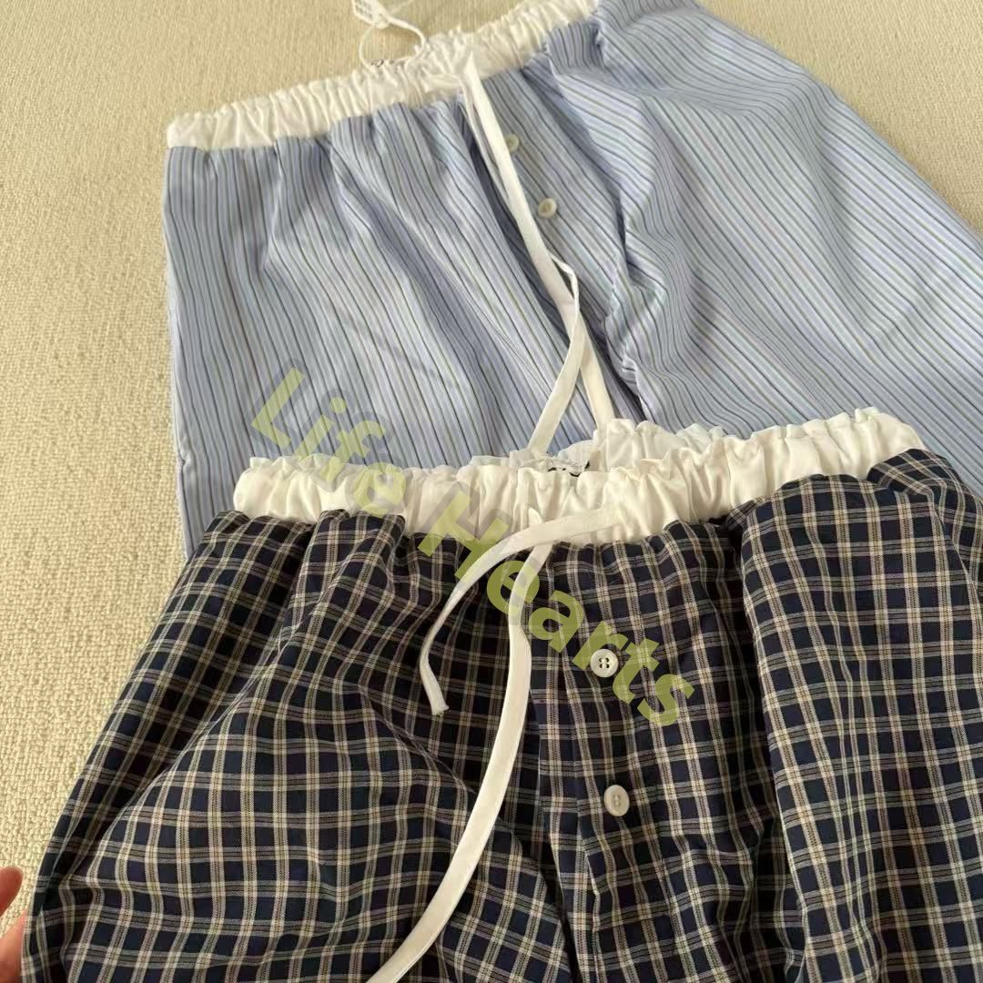 AEAE ストライプ柄ワイドパンツ 羽 AEAE ストライプ柄ワイドパンツ 羽
