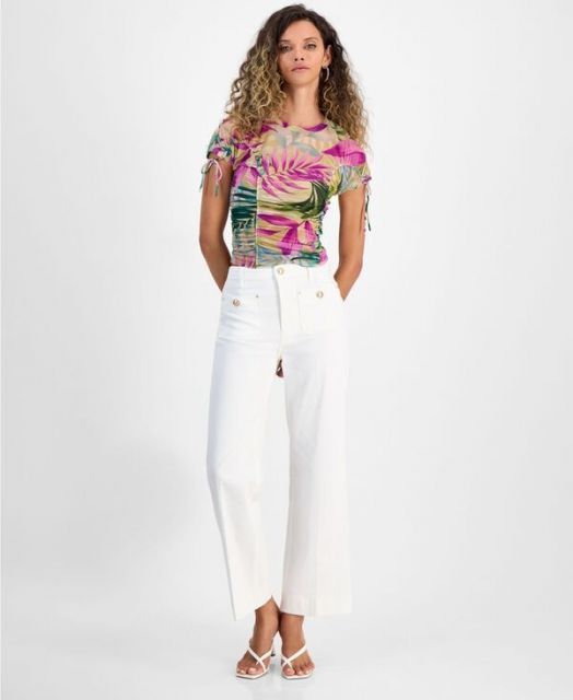 【送料無料】 ゲス レディース デニムパンツ ボトムス Women's Sailor High-Rise Wide-Leg Jeans CALIPSO