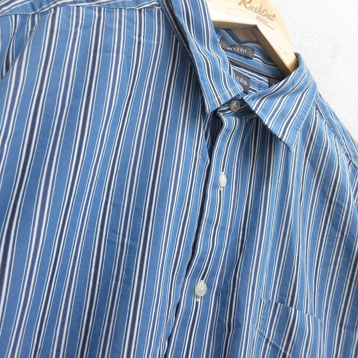 XL/古着 セントジョンズベイ 長袖 シャツ メンズ 大きいサイズ コットン 薄紺他 ネイビー ストライプ 25may31 中古 トップス