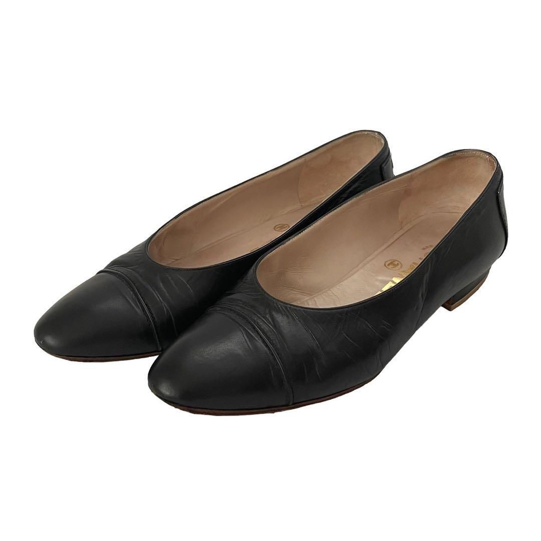 新品同様 CHANEL パンプス ラウンドトゥ ココマーク ブラック CHANEL シャネル パンプス シューズ 靴ラウンドトゥ ココマーク