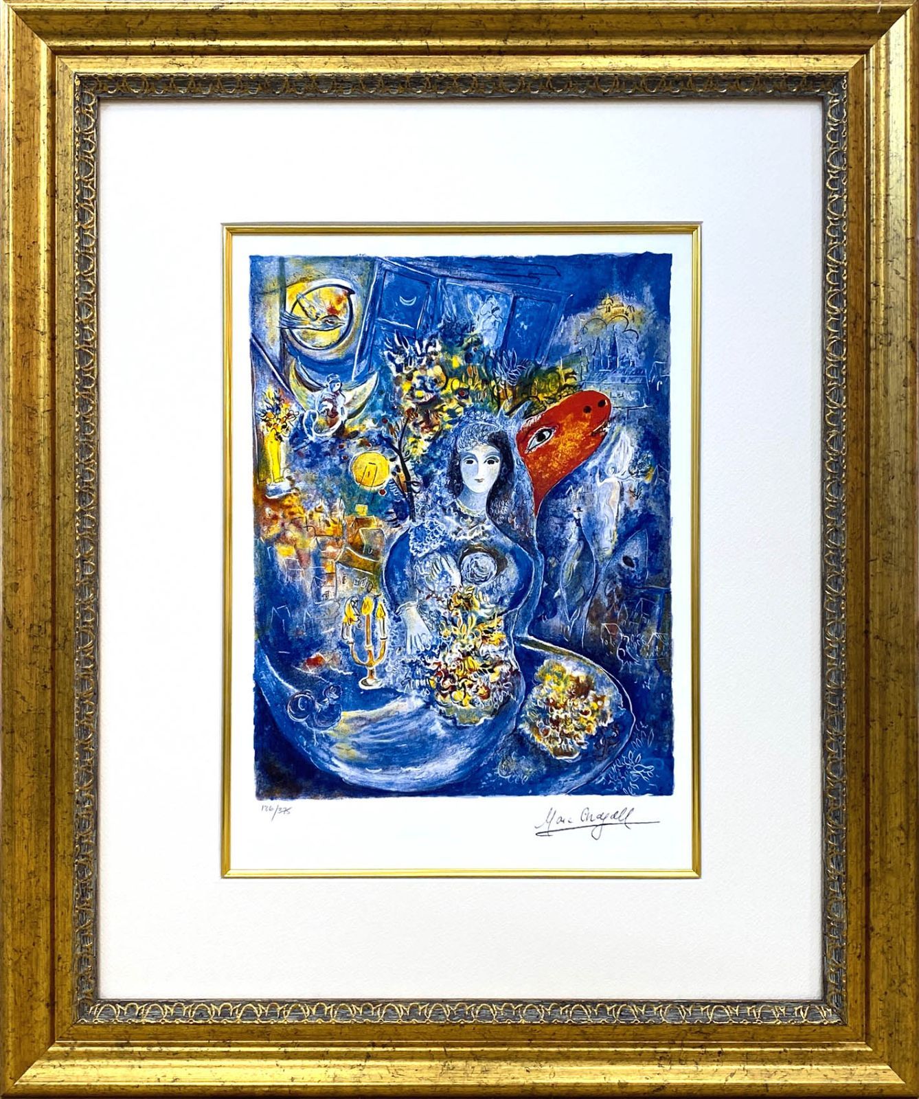 マルク シャガール、【背景幕 太陽の讃歌】、希少な画集より、状態良好 マルク・シャガール、【36】、希少画集画、新品高級額・額装付、状態