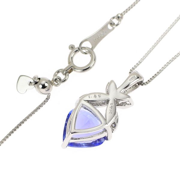 プラチナ　ネックレス　タンザナイト　カラーストーン　美品　Pt850 Pt900 新品【鑑別書付】プラチナ Pt900/850 タンザナイト ダイヤモンド