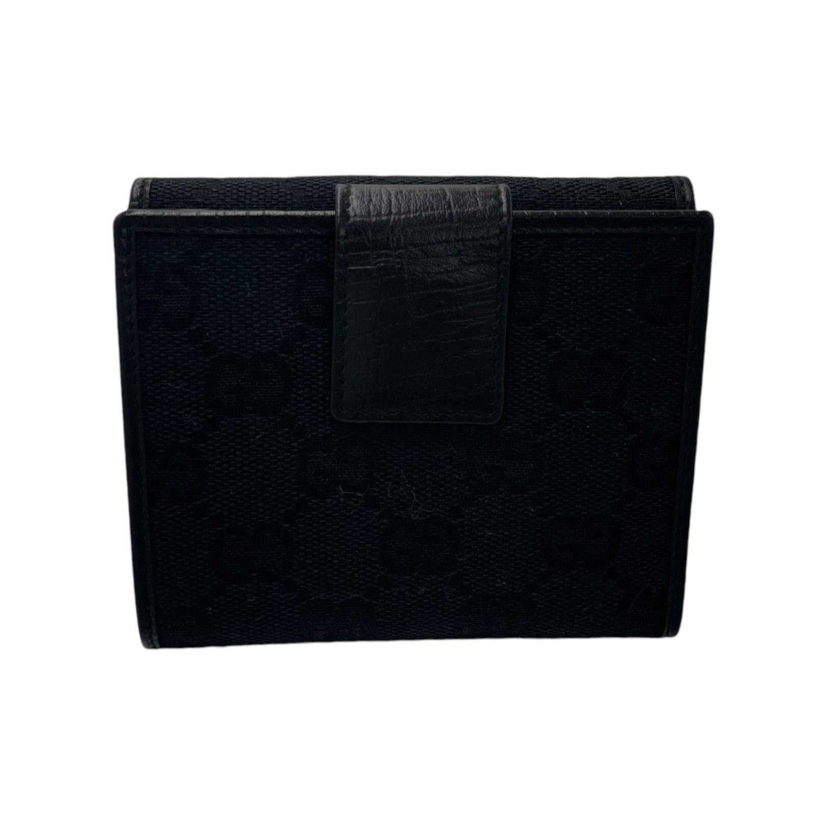 GUCCI グッチ 二つ折り財布 GG バンブー黒 キャンバス ブラック GUCCI グッチ 二つ折り財布 GG バンブー黒 キャンバス ブラック