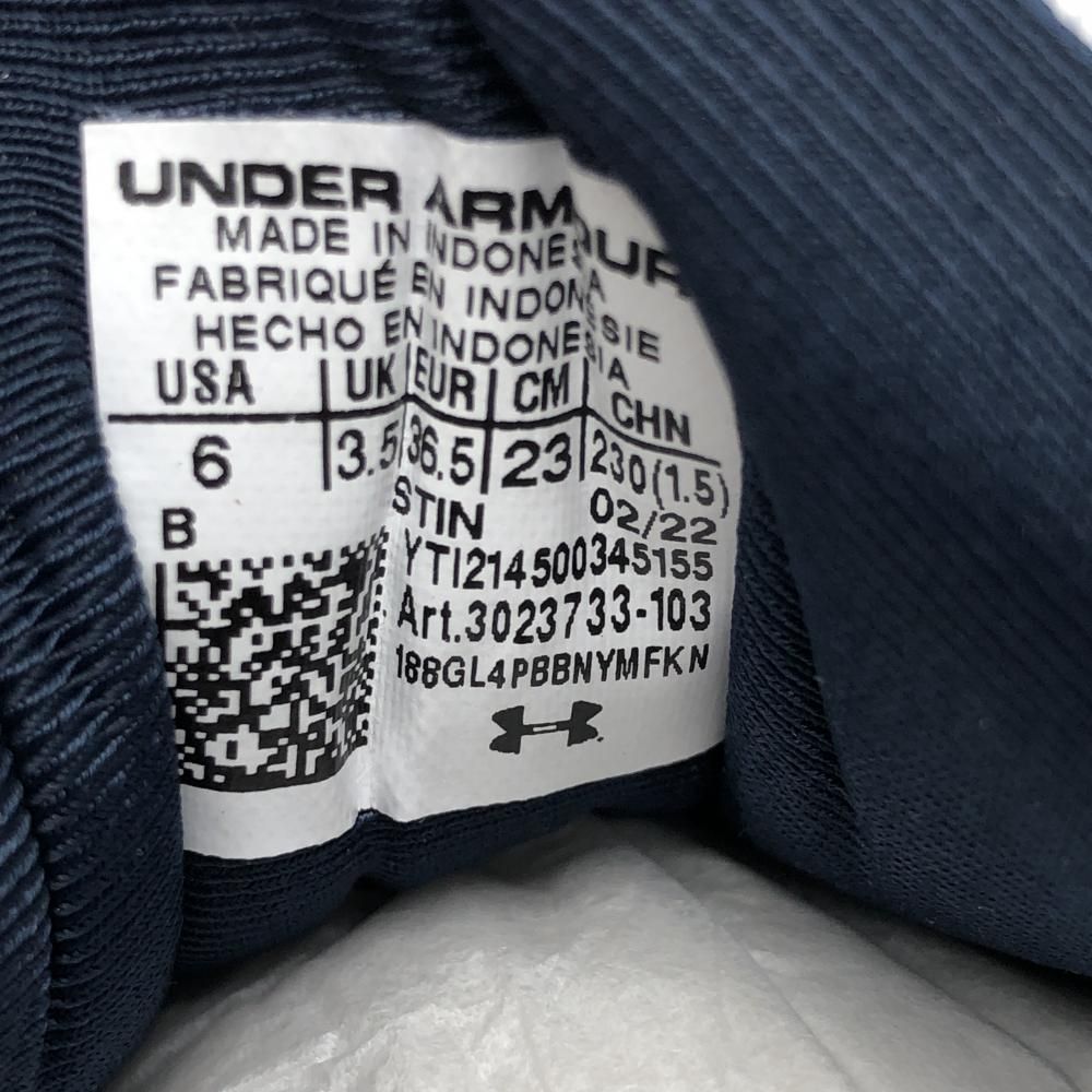 UNDER ARMOUR - 【未使用品】アンダーアーマー ゴルフシューズ 白×ネイビー スパイクレス 3023733-103 レディース 23.0 ゴルフウェア UNDER ARMOUR UNDER ARMOUR - 【未使用品】アンダーアーマー ゴルフシューズ