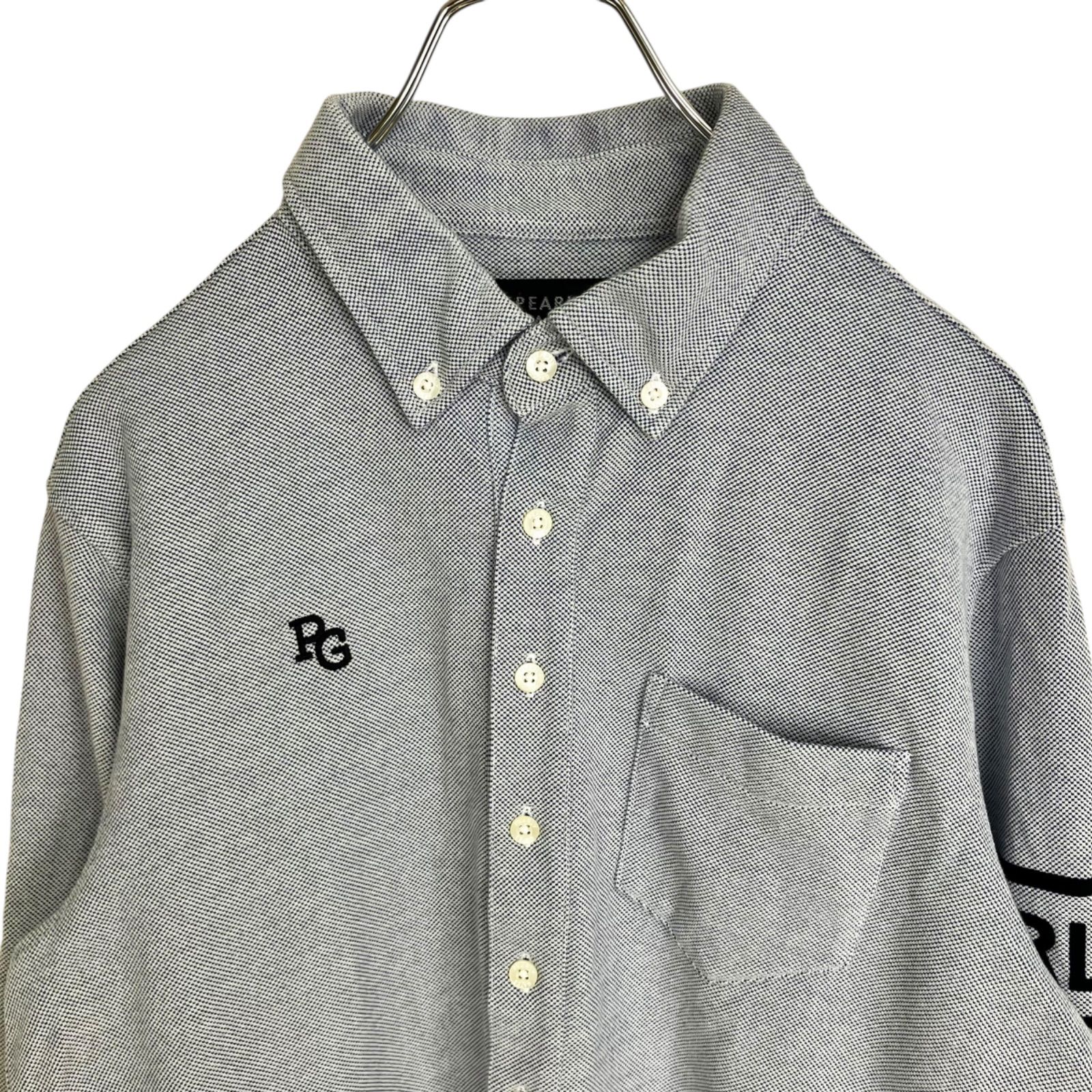 PEARLY GATES ロゴ 鹿の子 長袖ポロシャツ サイズ5 ブルー 青 パーリー