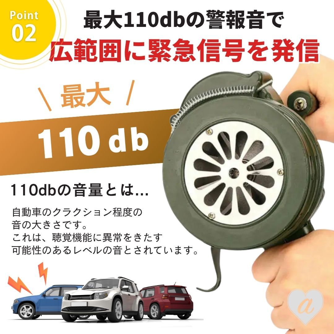 ハンドサイン 手動警報機 緊急事態 110db 手動式 ホーン サイレン 全2カラー ハンド
