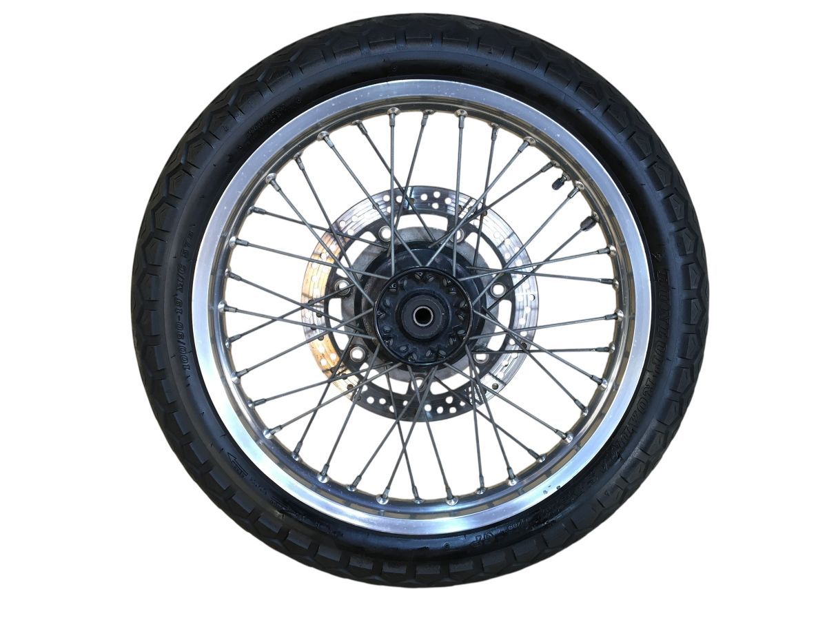 Kawasaki W650 EJ650A フロントホイール ディスク付 レストア 組み換え 流用 ＯＨベースにも 振れ無し 2763-Z4353