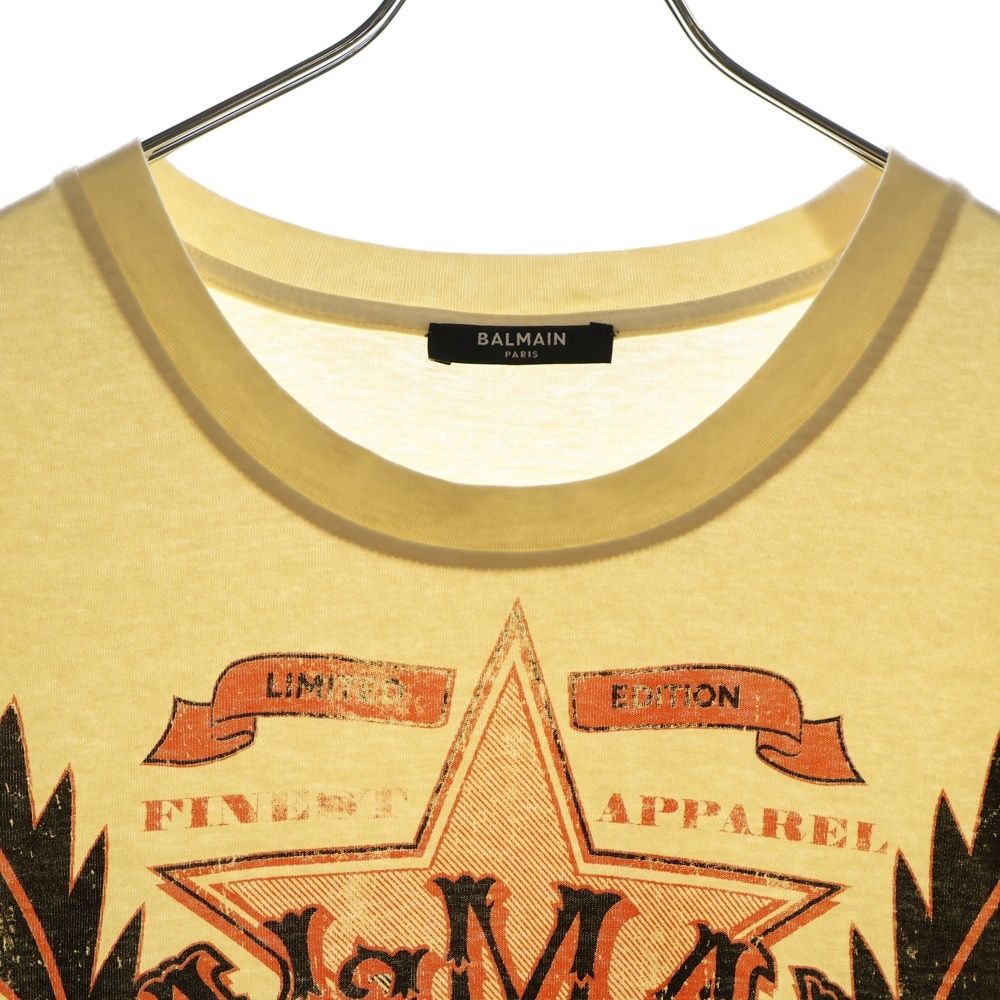 BALMAIN ウエスタン クルネック Tシャツ CH1EG000GD28 GSK CREMEMULTC BALMAIN BREATHABLE COTTON T SHIRT, WESTERN PRINT