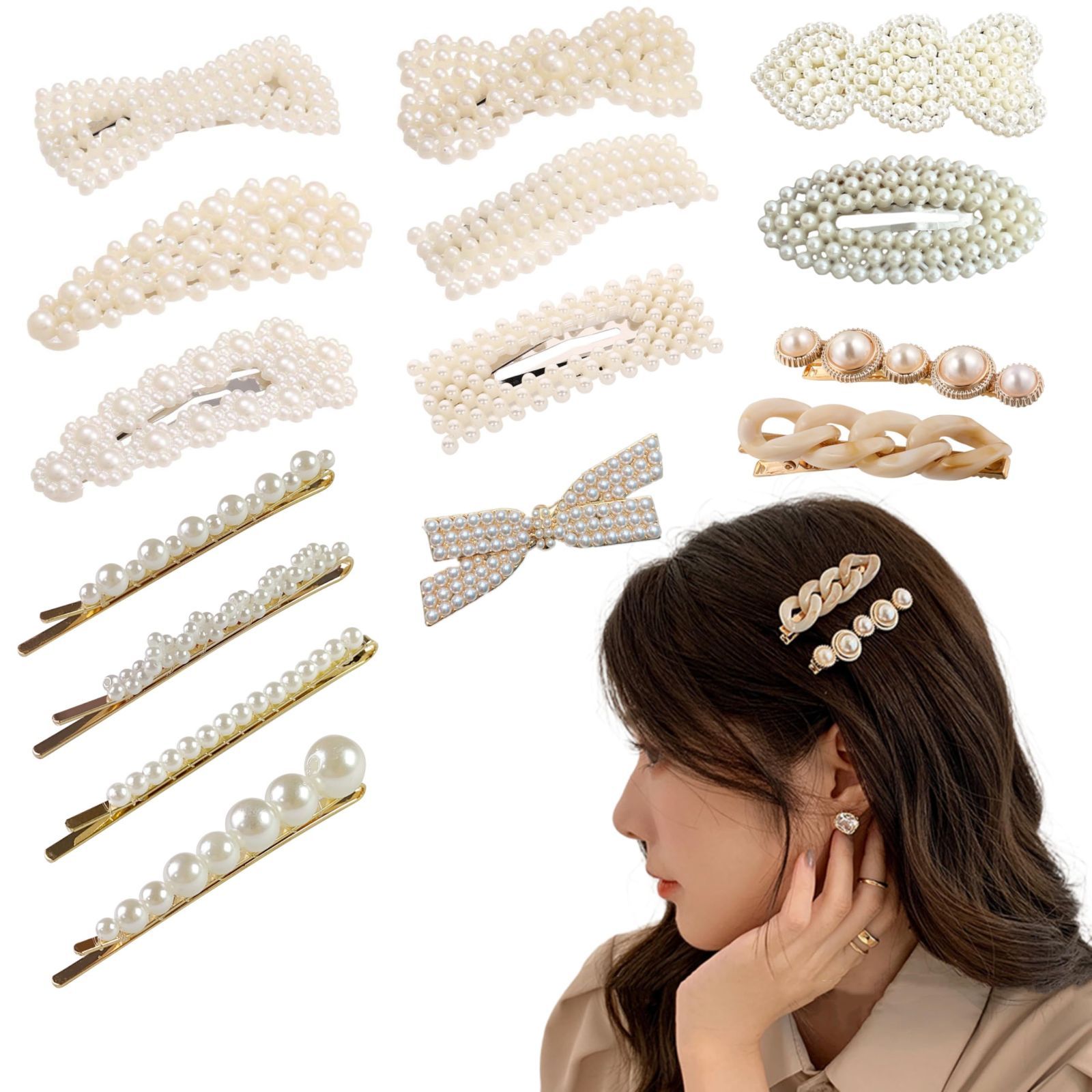 新着商品】卒園式 入学式 (1.セット1（15本）) 結婚式 ヘア