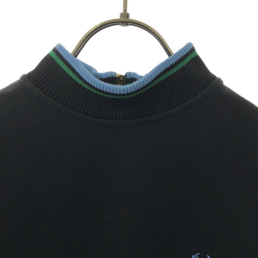 フレッドペリー アカネウツノミヤ コラボ 長袖 カットソー 6 ブラック FRED PERRY AKANE UTSUNOMIYA バックハーフジップ 鹿の子地 レディース