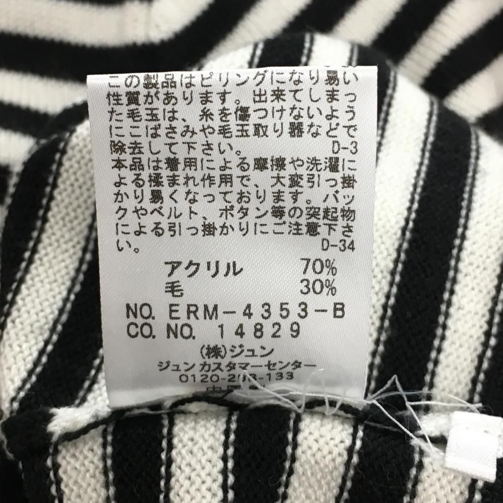 JUN&ROPE’ - 【超美品】ジュンアンドロペ セーター 白×黒 ボーダー ウール混 ニット レディース M ゴルフウェア JUN＆ROPE 超美品】ジュンアンドロペ セーター 白×黒 ボーダー ウール混