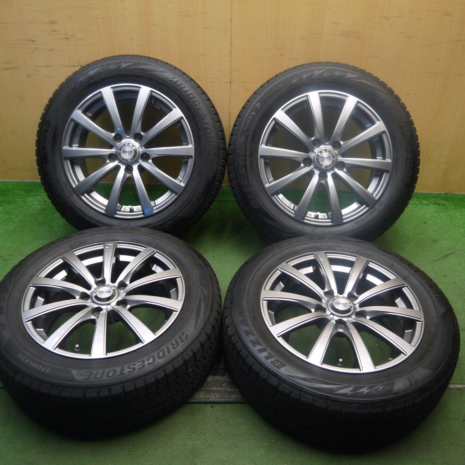 バリ溝 22年 キレイ 8.5分 スタッドレス 195 60R16 ブリヂストン ブリザック VRX2 ZACK JP-110 MONZA ザック 16インチ PCD114.3 5H 5092203Hス