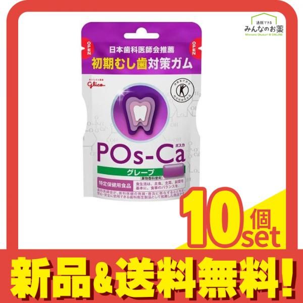 グリコ POs-Ca ポスカ グレープ エコパウチ 75g 10個セット まとめ売り