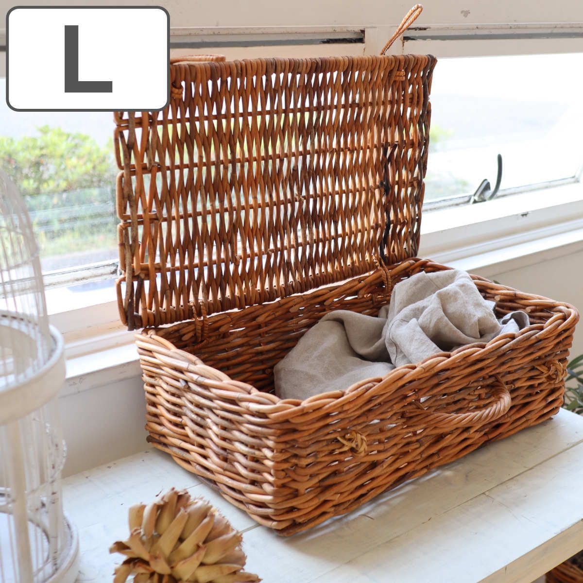 美しい2段式 漆器 菓子器・喰籠 竹編細工 蓋付き籠 円形 5