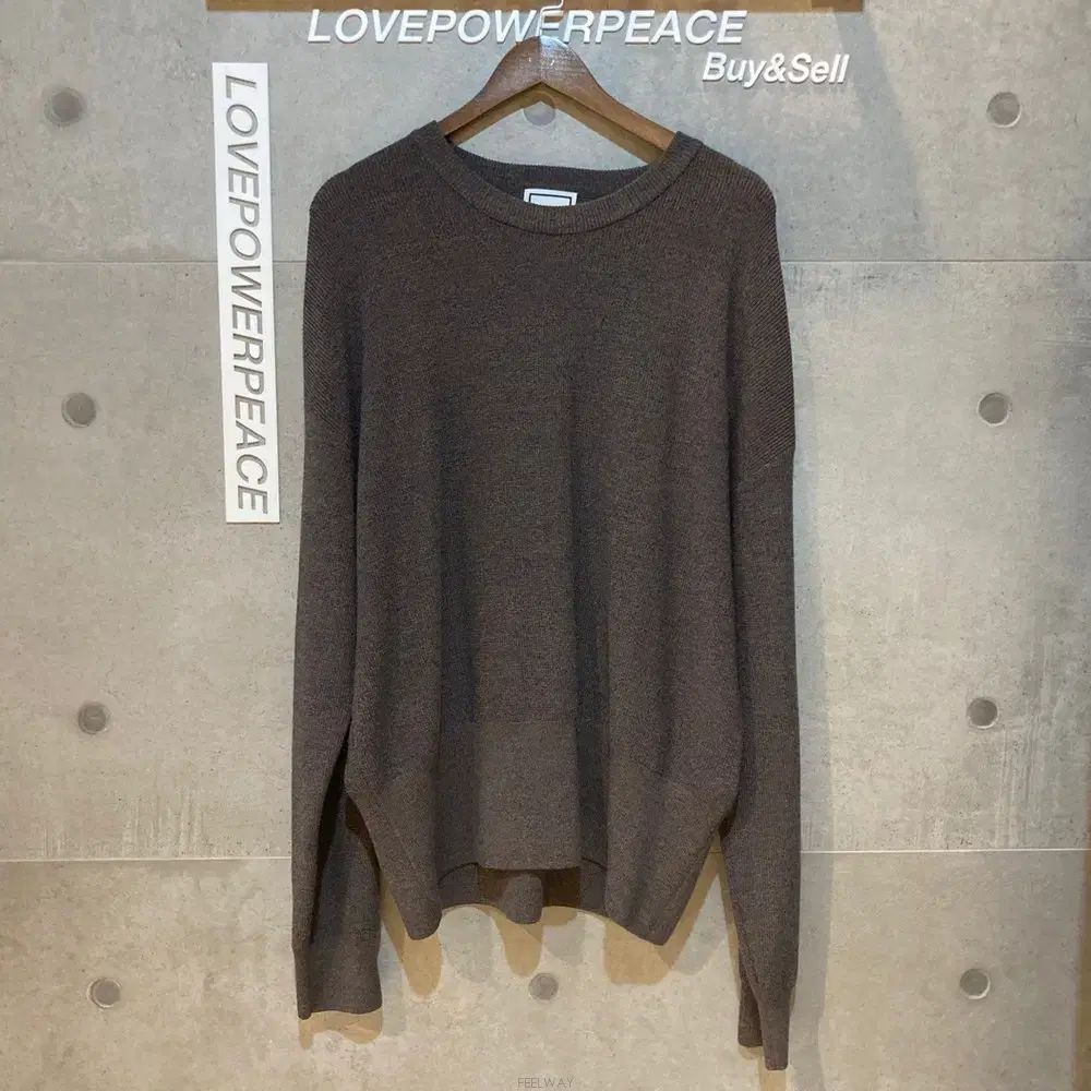 WOOYOUNGMI ウーヨンミ ウール クルーネック ニット セーター 茶色 ー D093007