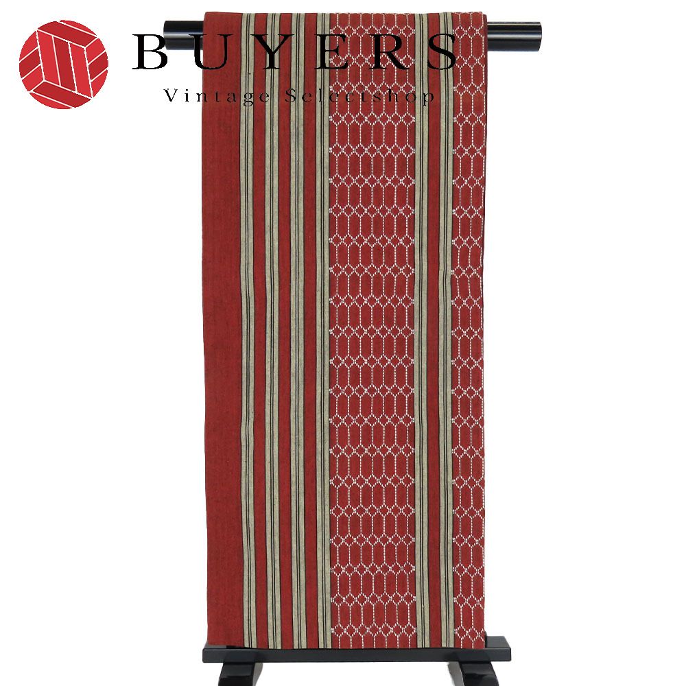 中古 帯 京袋 正絹(金銀糸除く) 真紅 刺し子 和装 呉服 和服 きもの レディース 女性 中古】 帯 京袋 正絹(金銀糸除く) 真紅 刺し子 和装 呉服 和服 きもの