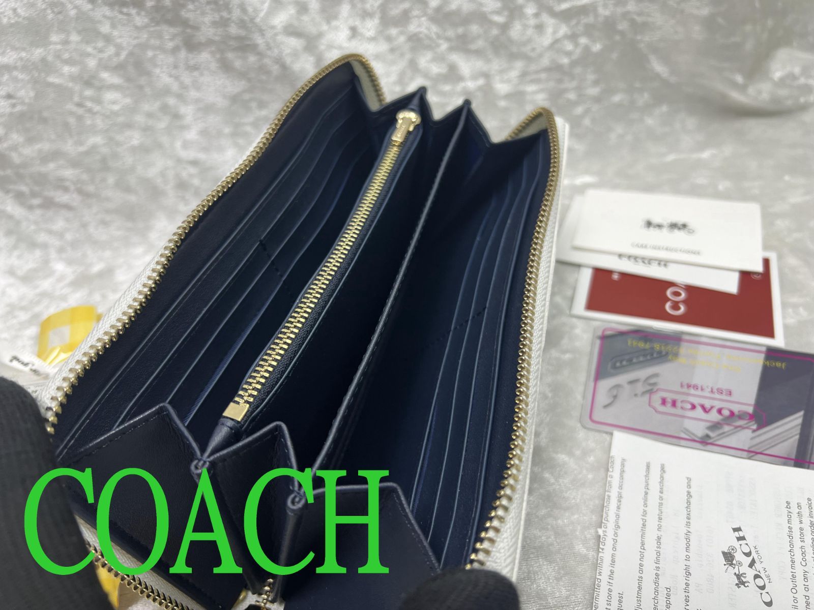 コーチ 長財布 COACH 財布 ジャカード ウンドファスナー シグネチャー 