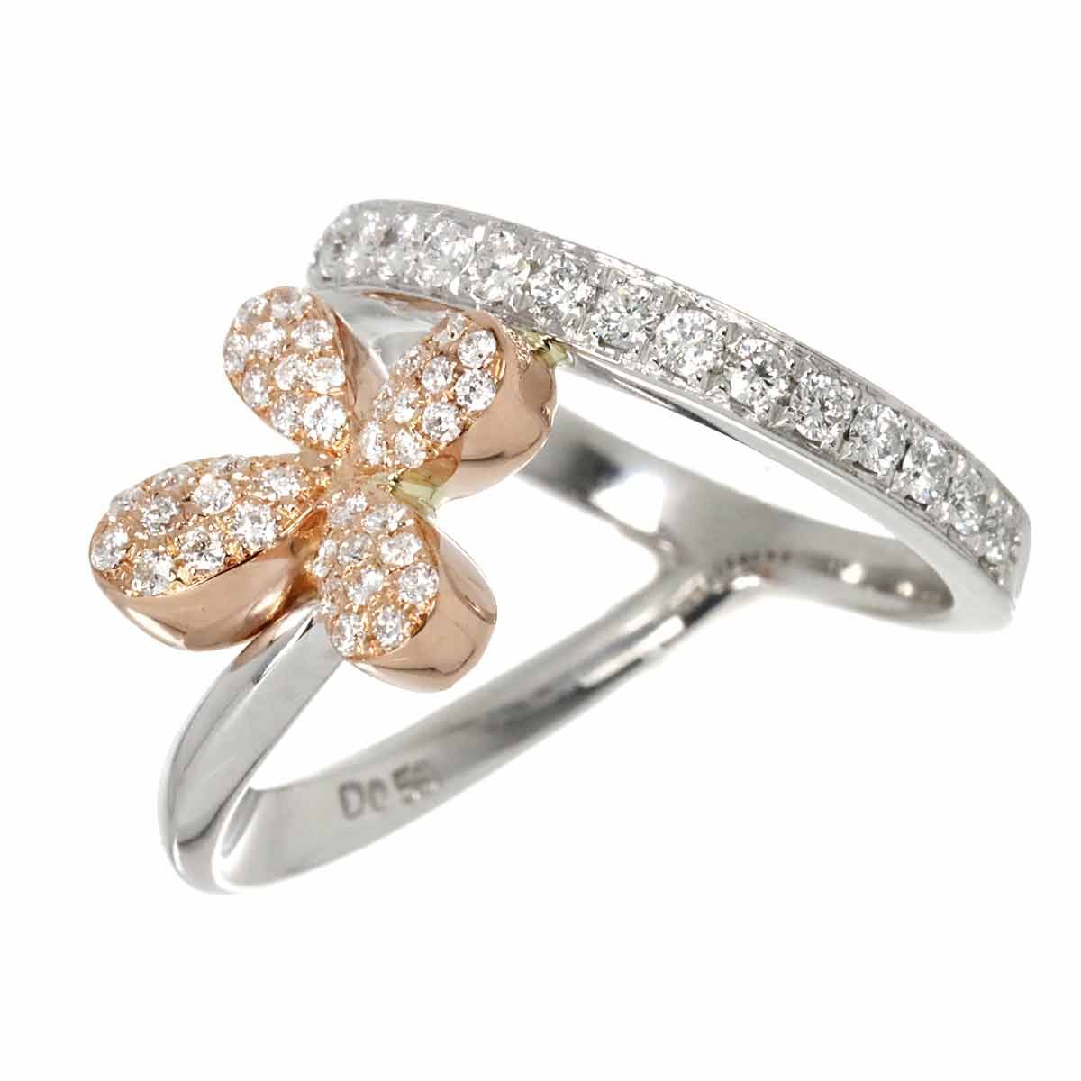 リング 12号 ダイヤ 0.56ct K18 WG PG ホワイト ピンクゴールド 750