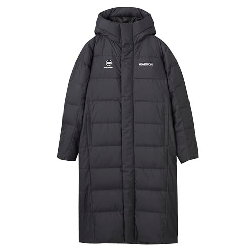 ムーブスポーツ ロングダウンコート デサント ACTIVE MOVE スーパーロング ダウンコート はっ水 防風 タウンユース 観戦 BK00 ST4FDJ01M L