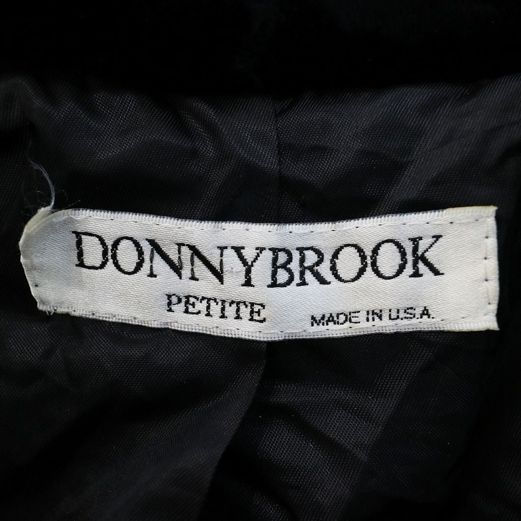 90年代 USA製 DONNYBROOK フェイクファーコート 防寒 ブラック