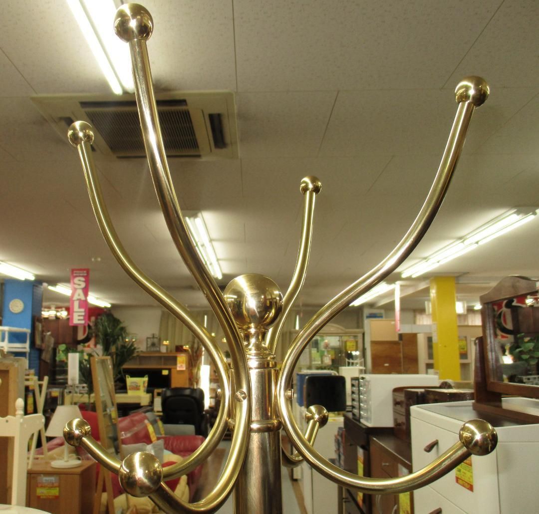 アンティーク 金属と大理石のポールハンガー