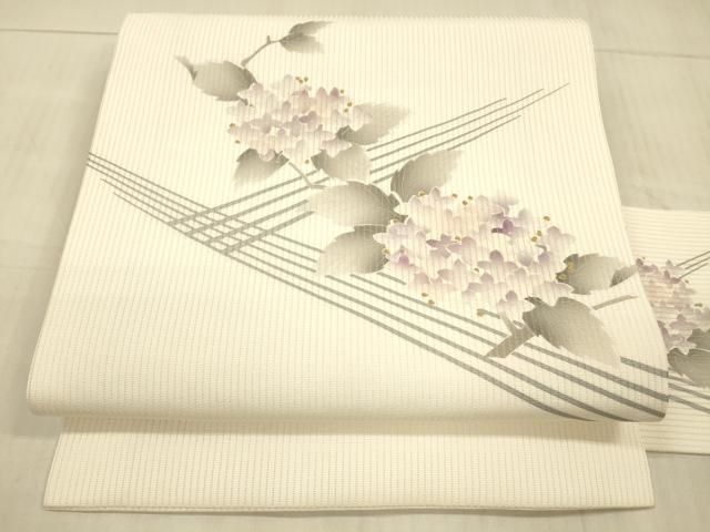 平和屋着物＊夏物　九寸名古屋帯　紫陽花　金彩　DABD6885cm 平和屋着物＊夏物 九寸名古屋帯 紫陽花 金彩 正絹 逸品 DAAX8945cm