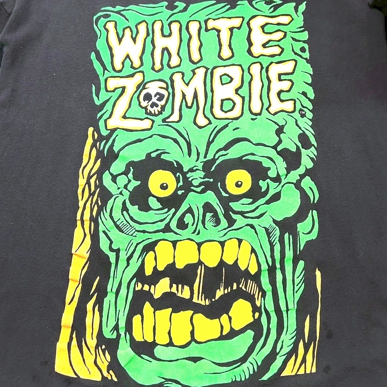 ホワイトゾンビ　1990年代のビンテージバンドTシャツ　XL 90s USA製 人気 黒 ☆ WHITE ZOMBIE 両面 プリント 半袖 Tシャツ