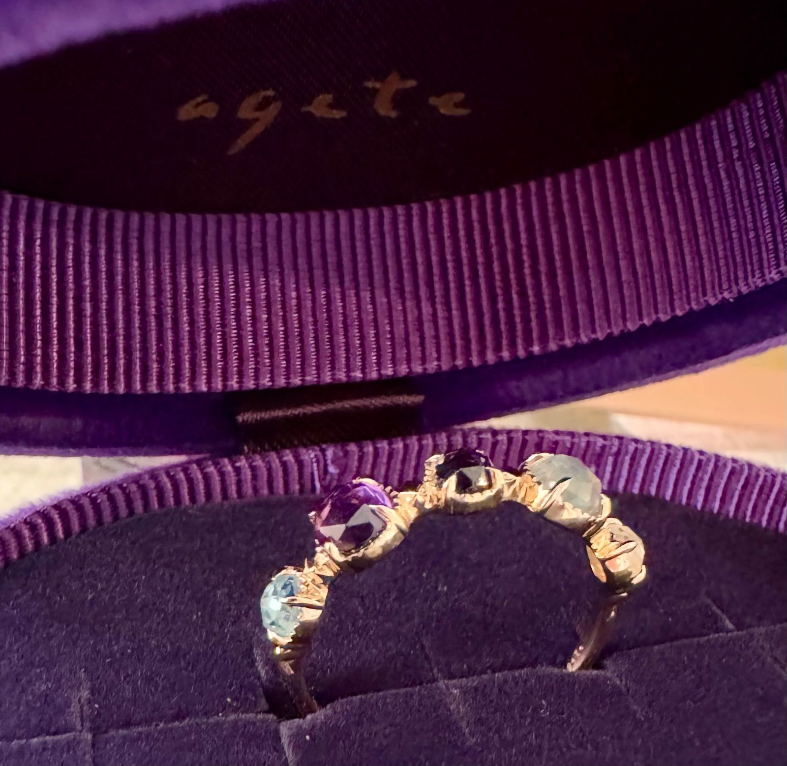 agete◇K10*13号*マルチストーンリング*アガット*アメジスト*現行品