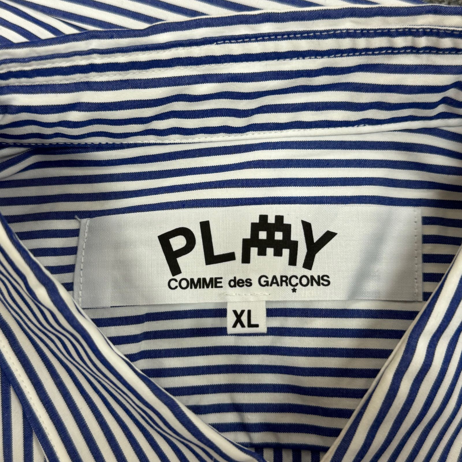 定価30800円 新品 PLAY COMME des GARCONS 24SS インベーダー レッドハートワッペン ストライプ シャツ L/S プレイ  コムデギャルソン AZ-B024-051-1-8 サックス系 XL 58961A3 - メルカリ