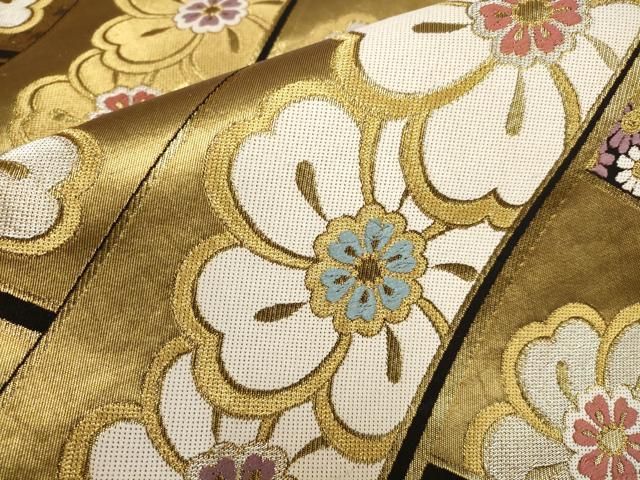 平和屋着物＊夏物　六通柄袋帯　草葉文　銀糸　正絹　逸品　CAAW8935oy 平和屋着物＊夏物 六通柄袋帯 草葉文 銀糸 正絹 逸品 CAAW8935oy