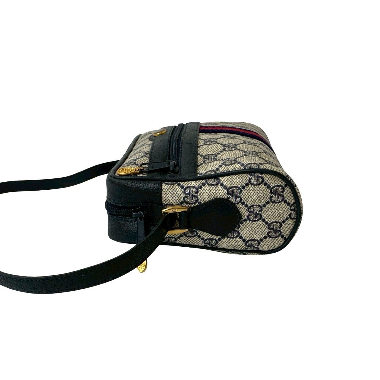 グッチ GUCCI GG柄 シマグッチ シェリーライン レザー ボディーバック 極 美品 GUCCI グッチ オールドグッチ シェリーライン GG ロゴ 柄