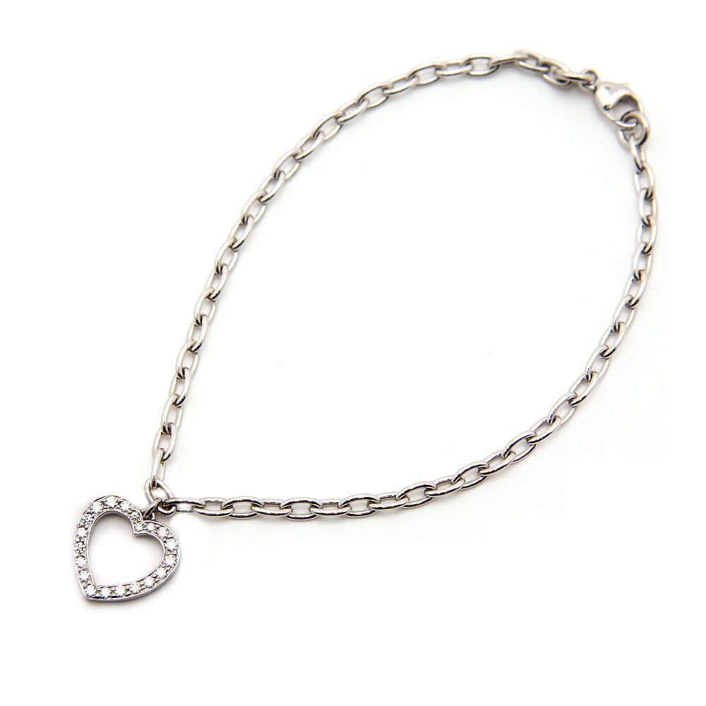 【 良品 】新品仕上げ済 TIFFANY&Co. ティファニー ブレスレット Pt950 センチメンタルハート ダイヤモンド ブレス ブランド ジュエリー プラチナ950 シルバー 78,540円
