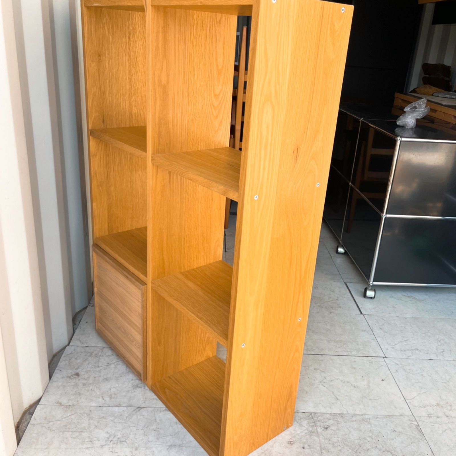 取付無料！無印良品 北欧風オーク材 スタッキングシェルフ 引き出し付き✨ 取付無料！無印良品 北欧風オーク材 スタッキングシェルフ