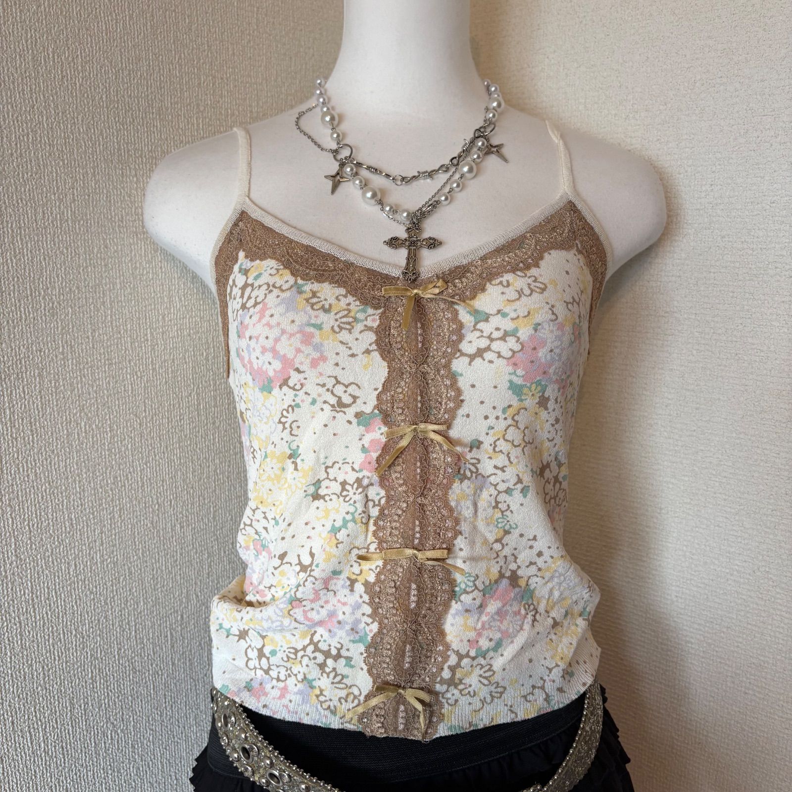 y2k 00s archive グランジフェアリーレースキャミ 森ガール