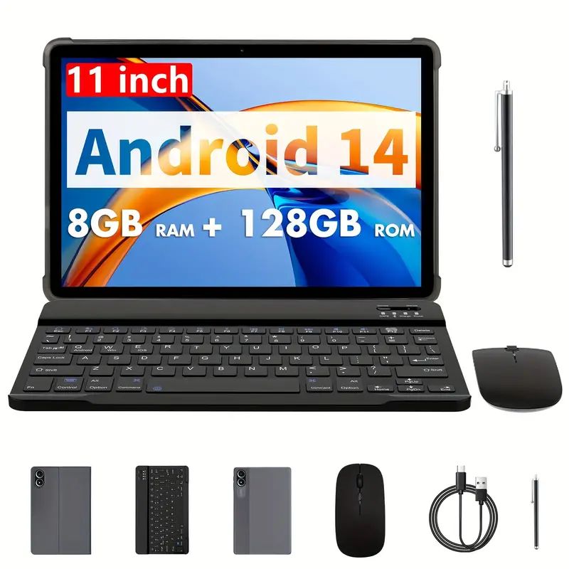 11インチ Android 14 オペレーティングシステム タブレット, 2-in-1 