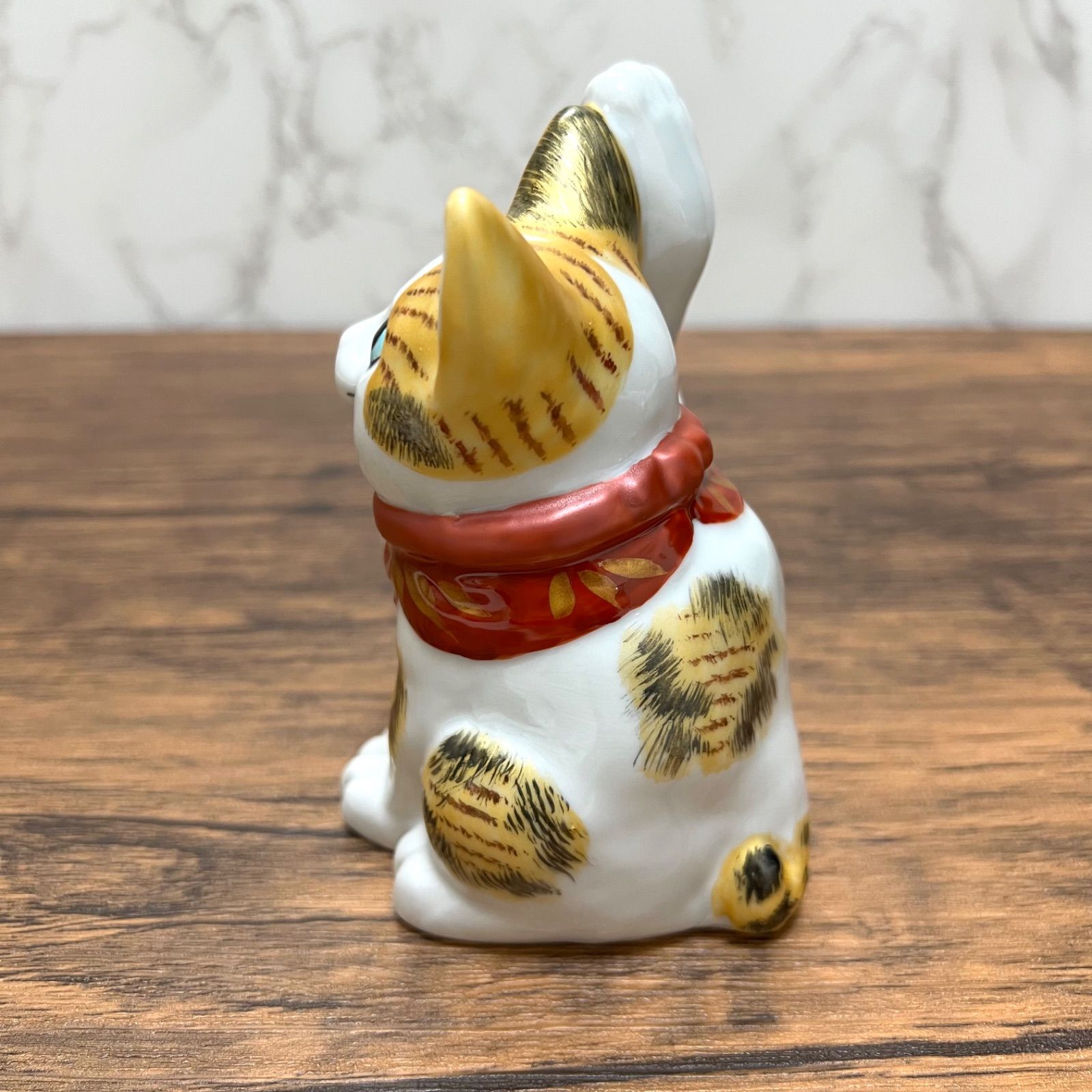 陶器製 九谷焼 招き猫 幸運 金運 九谷焼 高級 陶磁器 招き猫 ミニ猫 3.2号 デコ盛 左手 千客万来ギフト