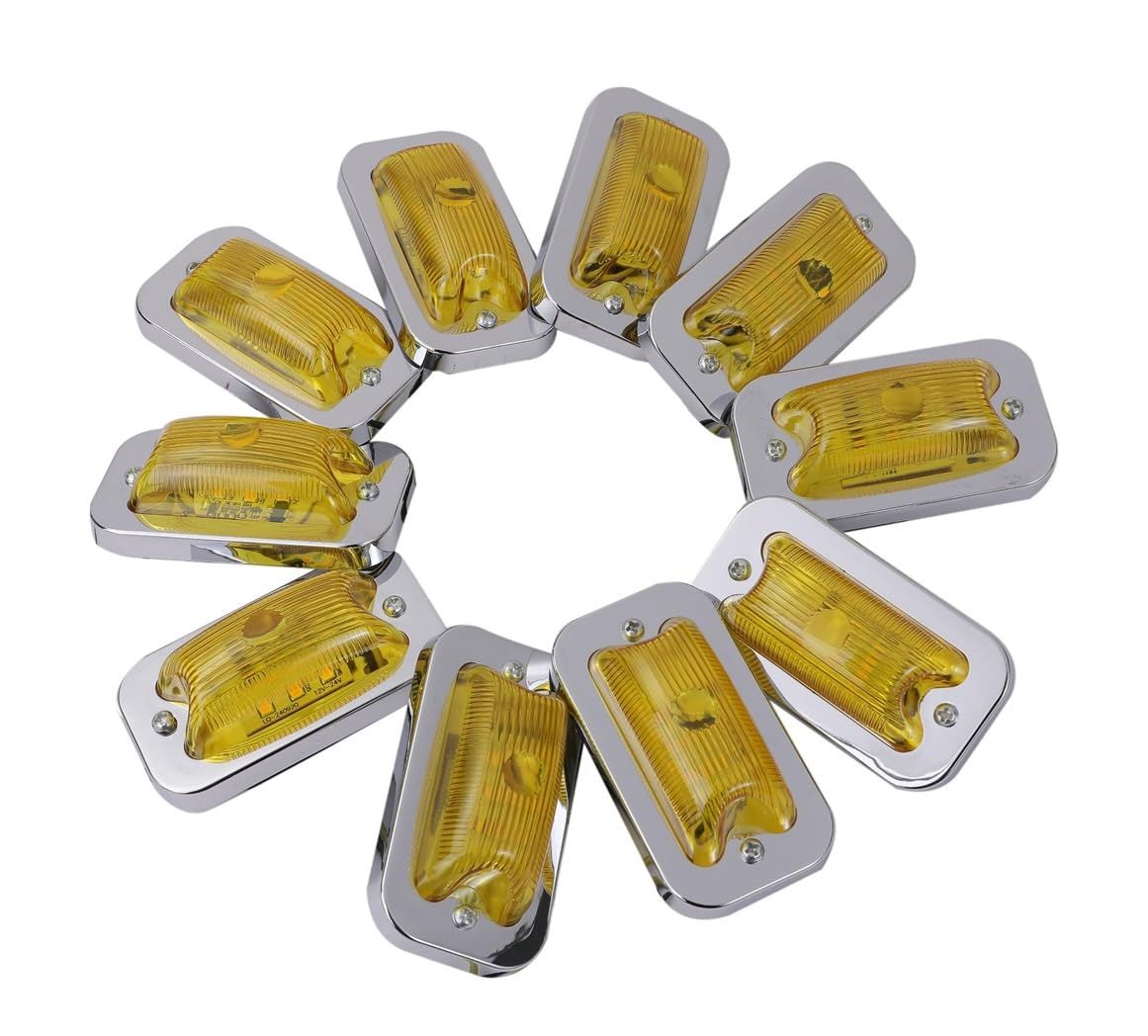 LED 24V 角型 サイド マーカー ランプ 10個セット 前開きタイプ ガラス