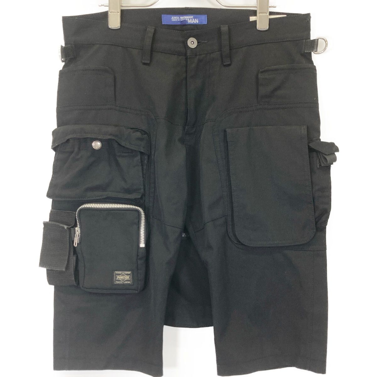 COMMEdesGARCONS JUNYA WATANABE コムデギャルソンジュンヤワタナベ ×ﾎﾟｰﾀｰ WO-P003 ﾌﾞﾗｯｸ ﾀｸﾃｨｶﾙ ﾊｰﾌﾊﾟﾝﾂ M