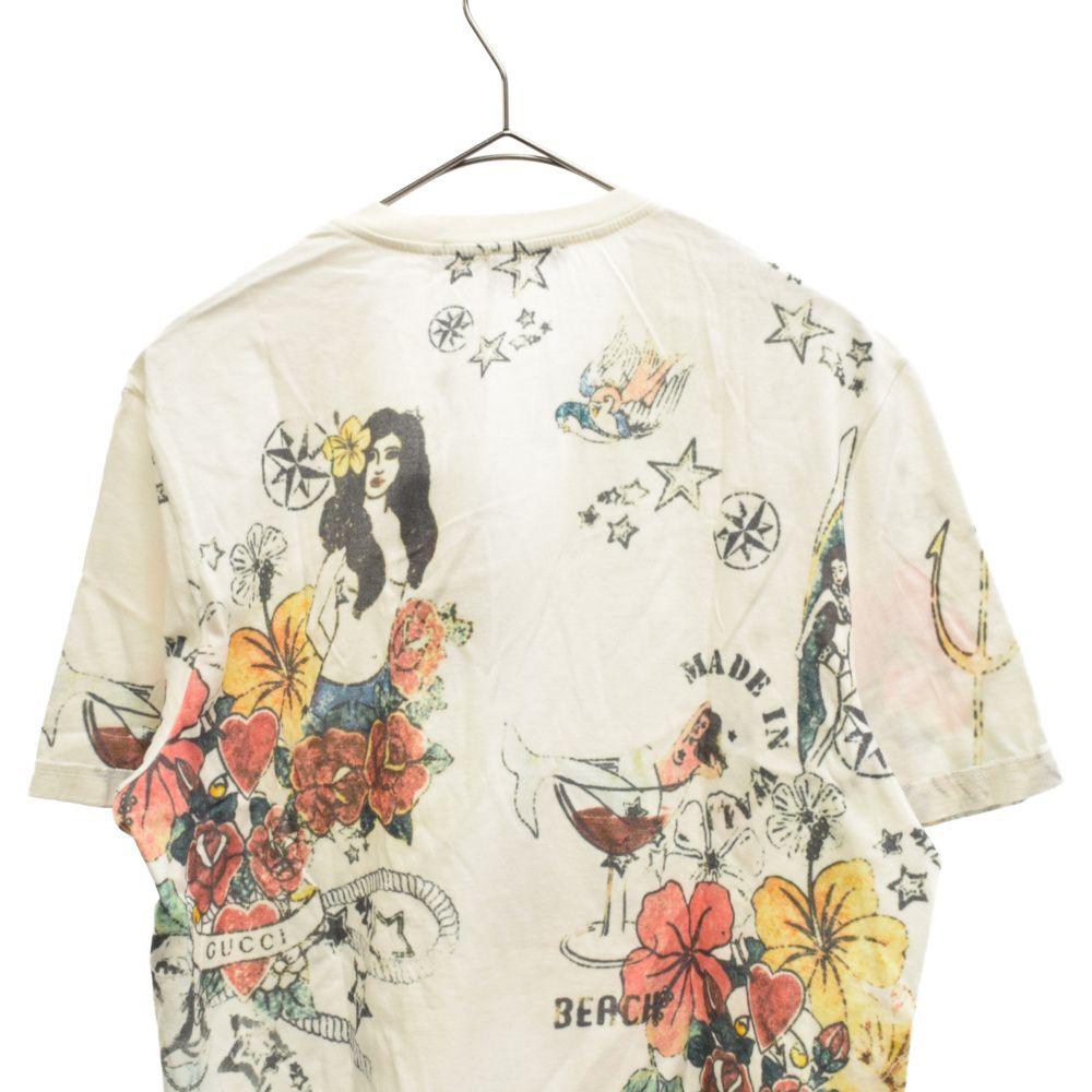 GUCCI (グッチ) 09SS マーメイドタトゥー VネックTシャツ カットソー 