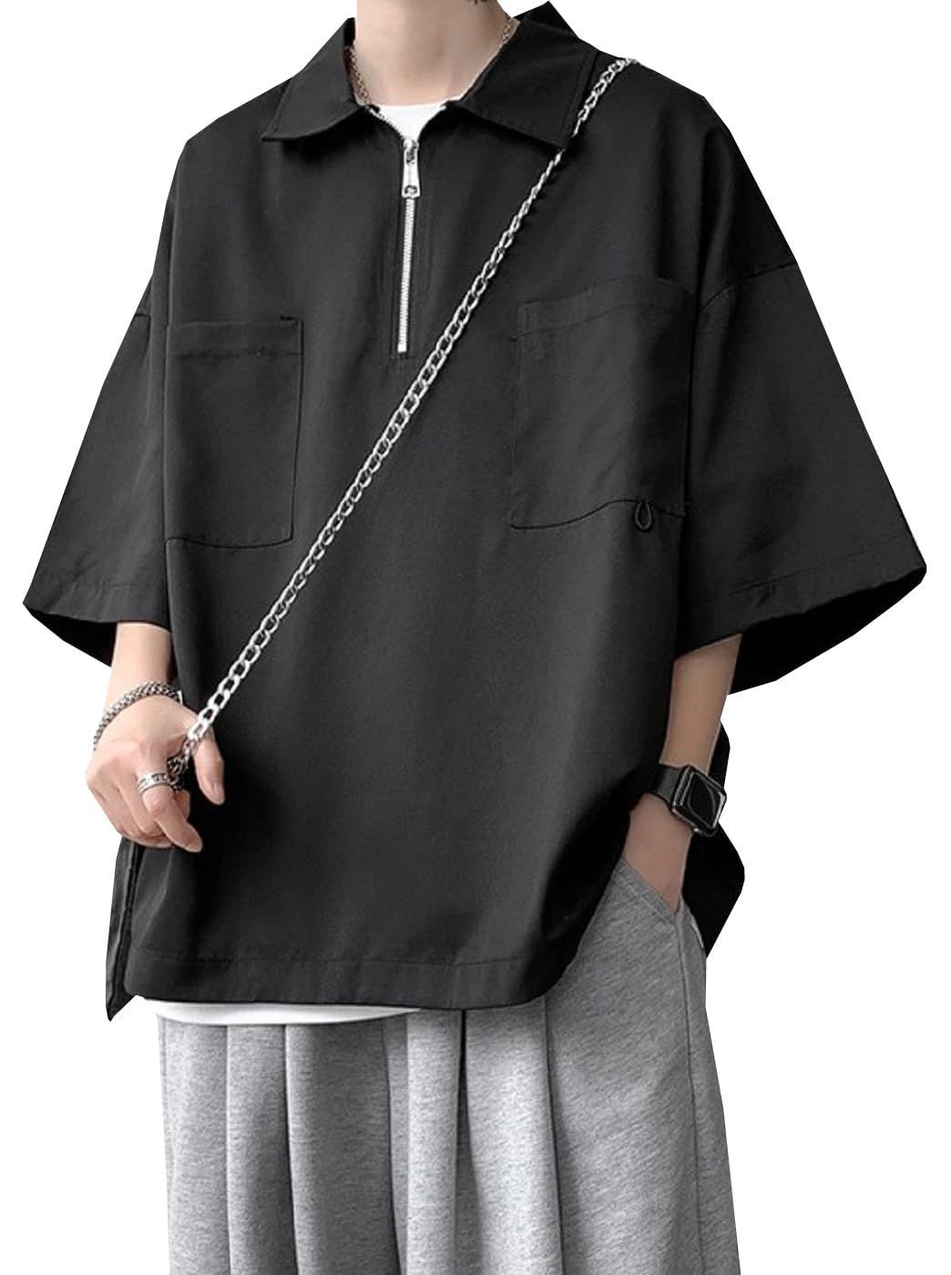 数量 大きいサイズ 夏 アウター 春 カットソー トップス カジュアル シャツ 襟付き 半袖 メンズ 4色展開 NEKORA