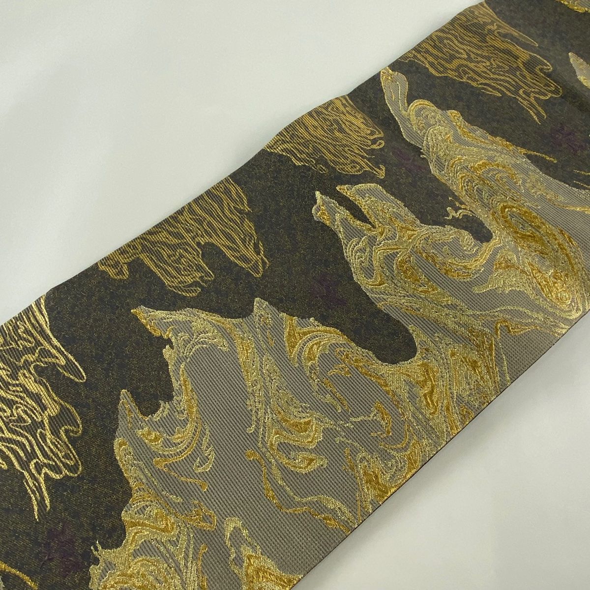 E20】着物 鈴乃屋 正絹 六通袋帯 金糸 美品